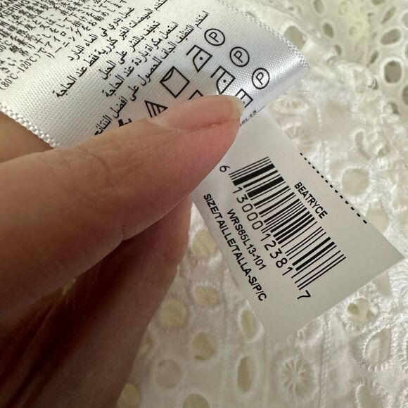 BCBGMAXAZRIA Beatryce Handkerchief-Hem Shirt Dress White Eyelet size small - Picture 7 of 8